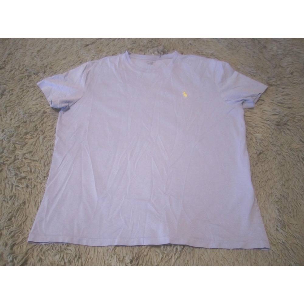 Polo Ralph Lauren Shirt Mens Large Purple Pony Logo Crewneck Tee Cotton Casual